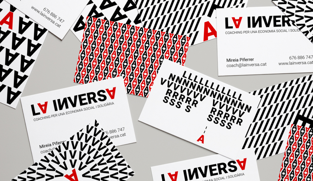 Diseño de tarjetas para La Inversa, coaching para la economía social y solidaria